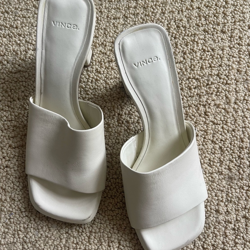 Vince Women's White Lulu Slide Sandals 40